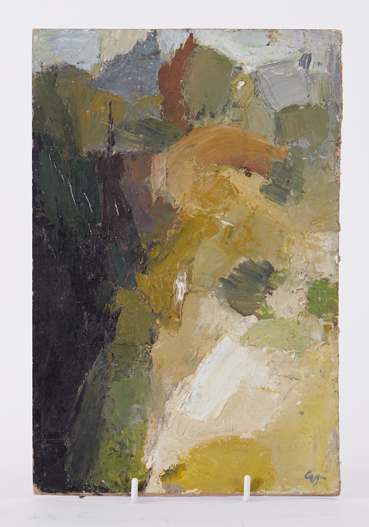Unframed painting titled ' Landscape, Dawlish' c.1960, oil on board, 30cm x 20cm
