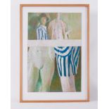 Glazed frame 'Double Image', 1978, pastel on board, 94 x 66cm.