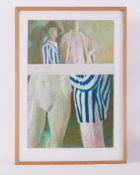 Glazed frame 'Double Image', 1978, pastel on board, 94 x 66cm.