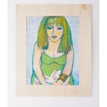 Unframed pastel on cardboard - untitled 'Vic' 1980s, 50cm x 38cm