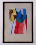 Framed w/c - untitled 'Union Jack Colours II' 1977, w/c on paper, 34cm x 24cm