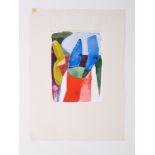 Unframed w/c on paper titled 'Flag Apron with Brush & Pan (2)' 1977, w/c on paper , 32cm x 24cm