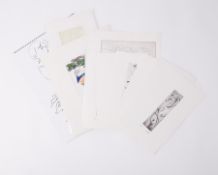 A collection of various unframed etchings / lithograph prints, monogrammed, circa 1993, together