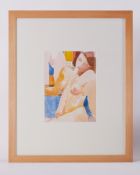 Perspex frame, Untitled Nude, c1979, watercolour on paper, 54 x 40cm.