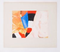 Unframed w/c on paper titled ' Part Figure with Striped Scarf (2)' 1975, w/c on paper, 25cm x 32cm
