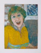 Unframed pastel ' Victoria Wood, Lancaster ' 1982, pastel on board, 50cm x 38cm