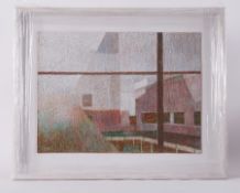 Glazed frame 'Grizedale College through Misted Window' 1978, pastel/board 37 x 50cm.