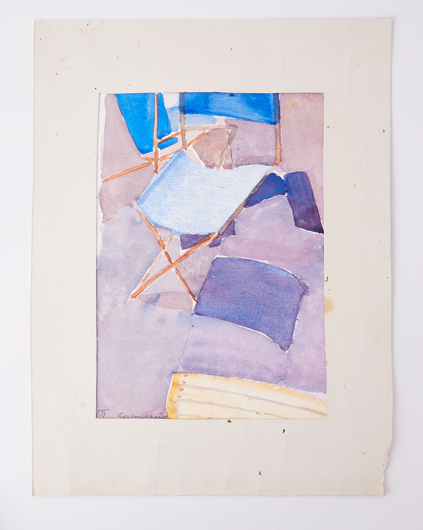 'Red on Blue landscape' 1978 watercolour, mounted, 16 x 22cm, together with a collection of other - Image 5 of 7