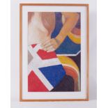 Glazed frame 'Flag Apron (1)', 1978, pastel on board, 93 x 67cm.