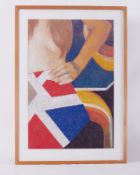 Glazed frame 'Flag Apron (1)', 1978, pastel on board, 93 x 67cm.