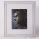 Framed conte on paper titled 'Bette' 61cm x 54cm