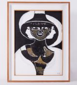 Framed painting 'Hecate' 1995, oil on board, 94 x 74cm.