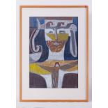Glazed frame 'Deity' 1991, oil pastel, 93cm x 66cm