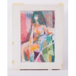 Perspex frame titled ' Nude with Afro Hair - Katrina' 1984, pastel on paper, 66cm x 51cm, no