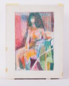 Perspex frame titled ' Nude with Afro Hair - Katrina' 1984, pastel on paper, 66cm x 51cm, no