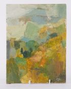 Unframed painting titled ' Aller Valley from The Lodge, Dawlish' c.1960, oil on board, 30cm x 23cm