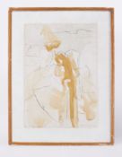 Glazed frame titled 'Townscape Forms' 1967, cont & watercolour on card, 57cm x 40cm.