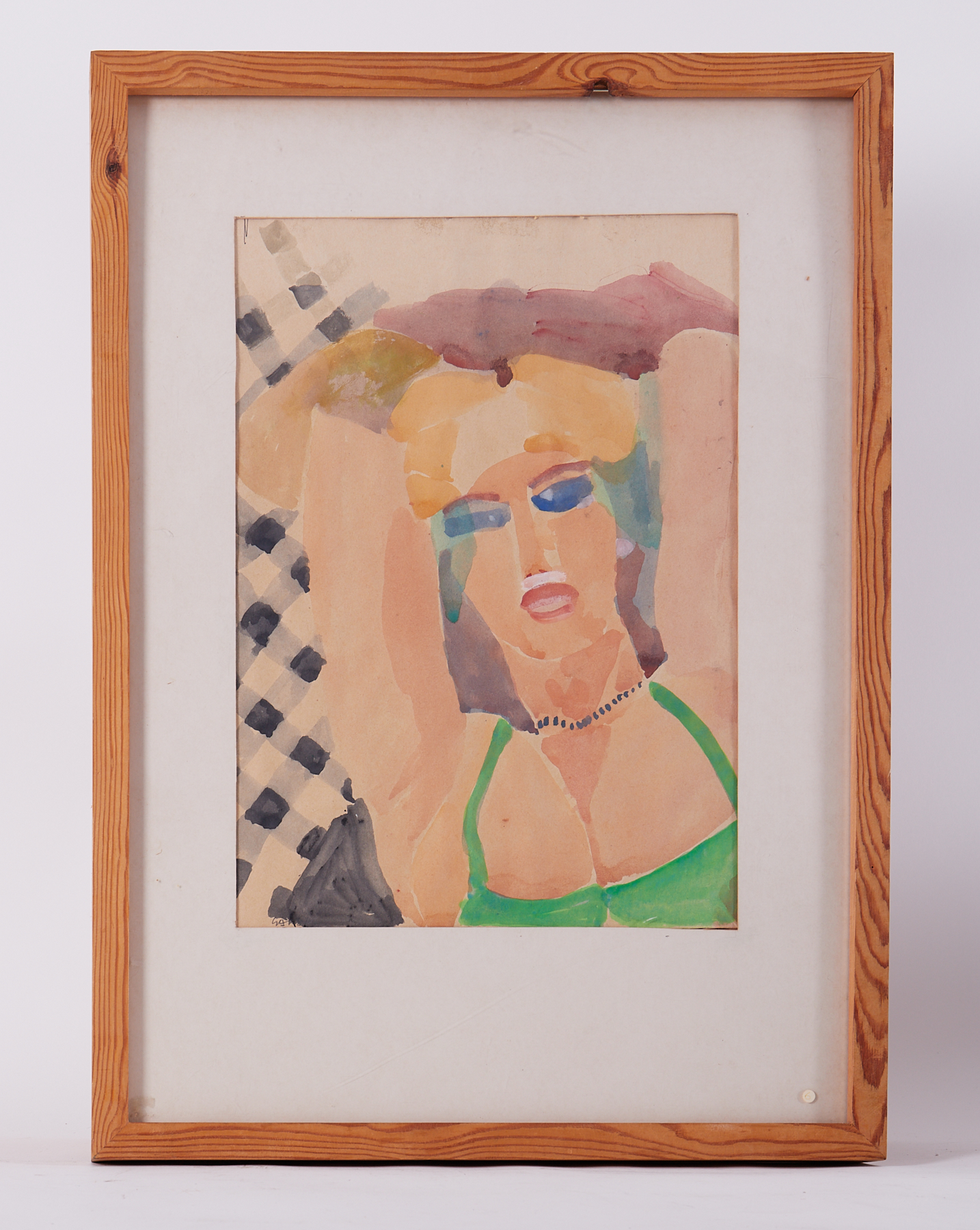 Glazed frame 'Victoria', 1984, watercolour on paper, 67 x 48cm.