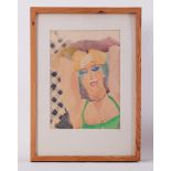 Glazed frame 'Victoria', 1984, watercolour on paper, 67 x 48cm.