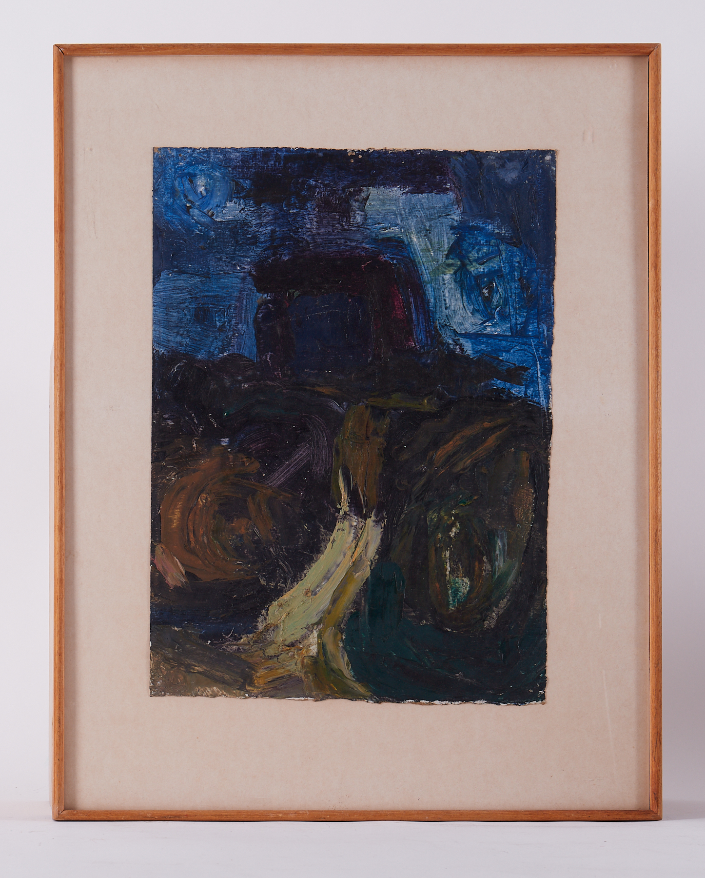 Glazed frame titled 'Muckish 2' 1961, oil on paper. 57cm x 45cm