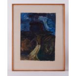 Glazed frame titled 'Muckish 2' 1961, oil on paper. 57cm x 45cm