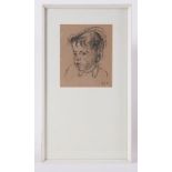 Framed drawing titled ' Young Boy' 1961, conte on paper, 47cm x 27cm