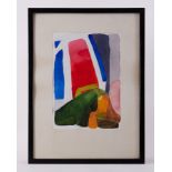 Framed w/c - untitled 'Union Jack Colours I' 1977, w/c on paper, 34cm x 24cm