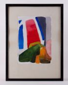 Framed w/c - untitled 'Union Jack Colours I' 1977, w/c on paper, 34cm x 24cm