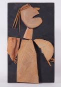 Wood collage - untitled 'Wood Collage Figure' 2006, wood collage , 45cm x 30cm
