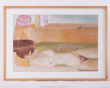 Glazed frame 'Girl in a Bath', 1978, pastel on board, 67 x 93cm.