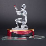 Swarovski Crystal Glass, Masquerade 2001 'Harlequin' with stand, boxed.