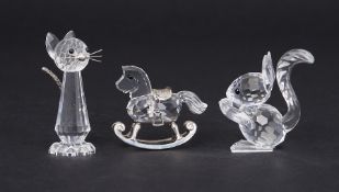 Swarovski Crystal Glass, 'Rocking Horse', 'Cat', 'Squirrel' etc, all boxed.
