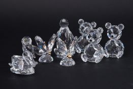 Swarovski Crystal Glass, a collection of eight crystals including 'Butterfly', 'Bear', 'Penguin'