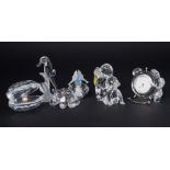 Swarovski Crystal Glass, a small collection of seven pieces including 'Clam with Pearl', '