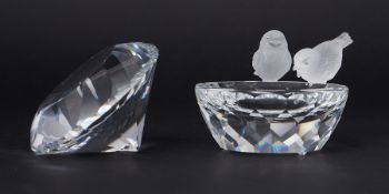 Swarovski Crystal Glass, 'Bird Bath', boxed.