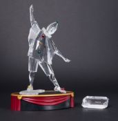 Swarovski Crystal Glass, Masquerade 1999 'Pierrot' with plaque, stand, boxed.