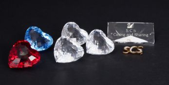 Swarovski Crystal Glass, a small collection of seven pieces including '2007 Even Heart - Community',