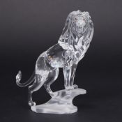 Swarovski Crystal Glass, 'Lion Standing On Rock', boxed.