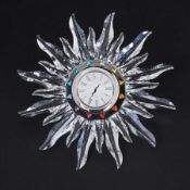 Swarovski Crystal Glass, 'Solaris Table Clock', boxed.