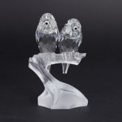 Swarovski Crystal Glass, Annual Edition 1987 'Togetherness - The Lovebirds', boxed.