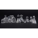 Swarovski Crystal Glass, a small collection including 'City Houses', 'Nativity Set' etc, all