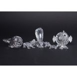 Swarovski Crystal Glass, a small collection of seven pieces including 'Crocodile', 'Whale', '