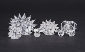 Swarovski Crystal Glass, 'Small Hedgehog', 'Field Mice' etc, all boxed.