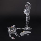Swarovski Crystal Glass, annual edition 'Antonio' 2003 and 'Pierrot', unboxed (damages).