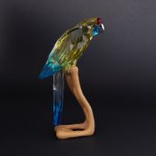 Swarovski Crystal Glass, Paradise Birds 'Macaw', boxed.