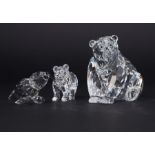 Swarovski Crystal Glass, 'Grizzly' and two others, boxed.