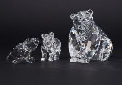Swarovski Crystal Glass, 'Grizzly' and two others, boxed.