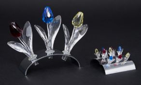 Swarovski Crystal Glass, a small collection of five pieces including Display Tulip 1 year renewal
