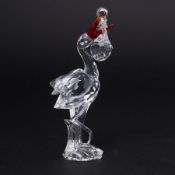Swarovski Crystal Glass, 'Stork with Baby', boxed.