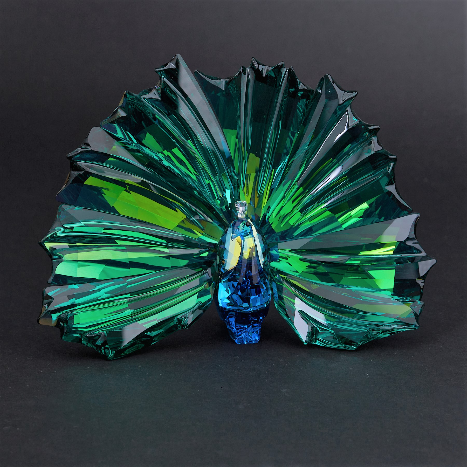Swarovski Crystal Glass, annual edition 'Arya Peacock' 2015, boxed.
